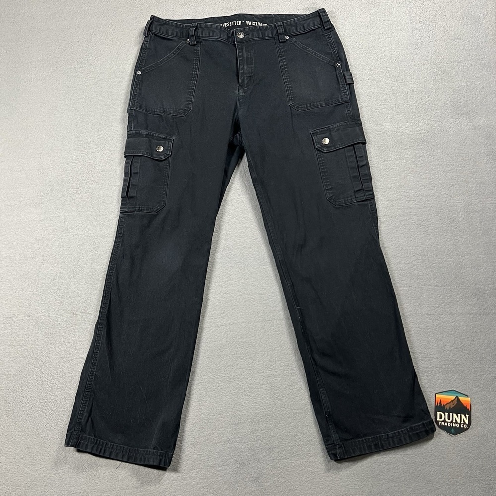Duluth Trading Pants Womens 12 Blue Cargo Relaxed Straight Workwear Carpenter